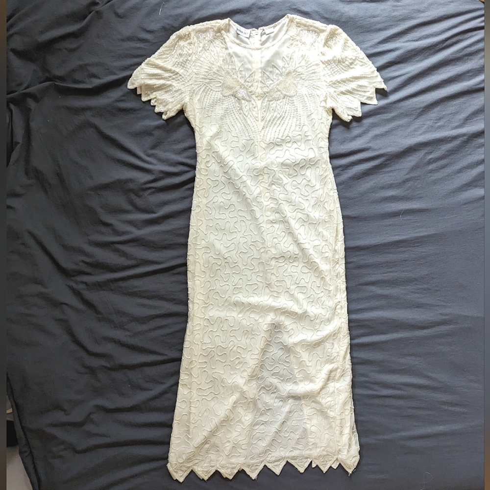 Denise Elle Beaded Sequined Vintage Dress